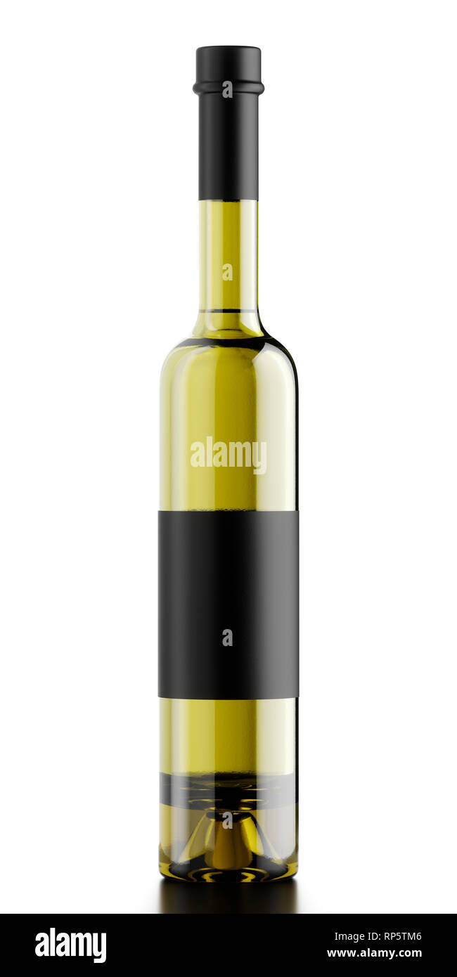 Flasche Wein auf weißem Hintergrund. 3D Rendering illustration Stockfoto