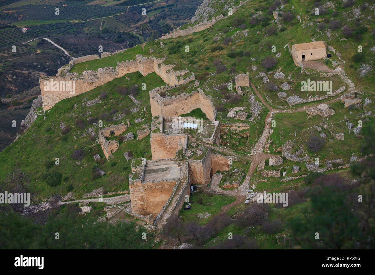 Acrocorinth, Korinth in Griechenland. Stockfoto