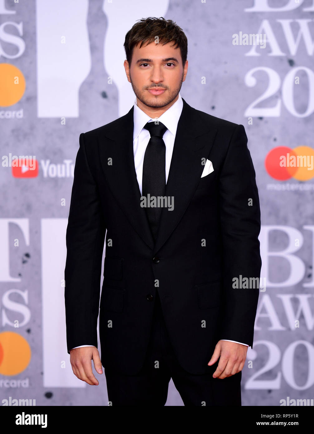 Jonas Blau an der Brit Awards 2019 in der O2 Arena in London. Stockfoto