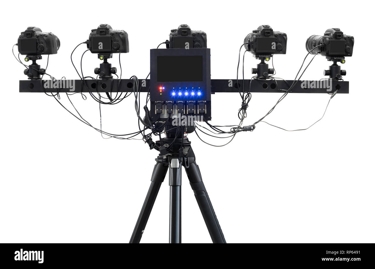 360 Grad Kamera mit Monitor auf Stativ auf weißem Hintergrund  Stockfotografie - Alamy