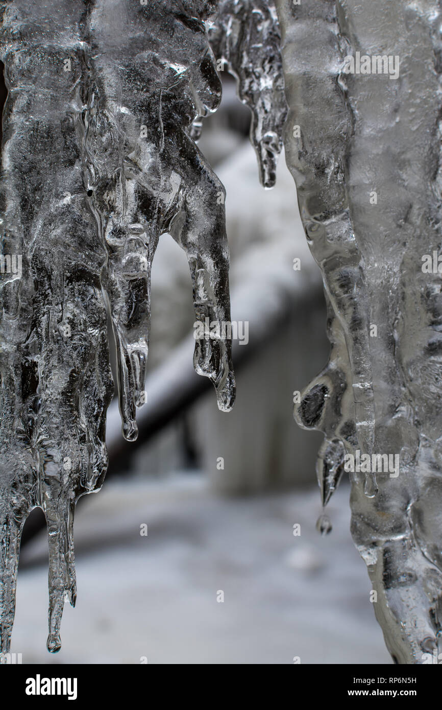 Abstrakte detail Eisformationen/Eiszapfen. Stockfoto