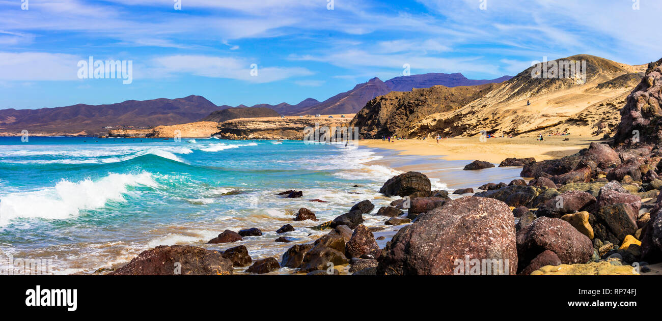 Beeindruckende Viejo Rey Beach, La Pared, Fuerteventura, Spanien Stockfoto