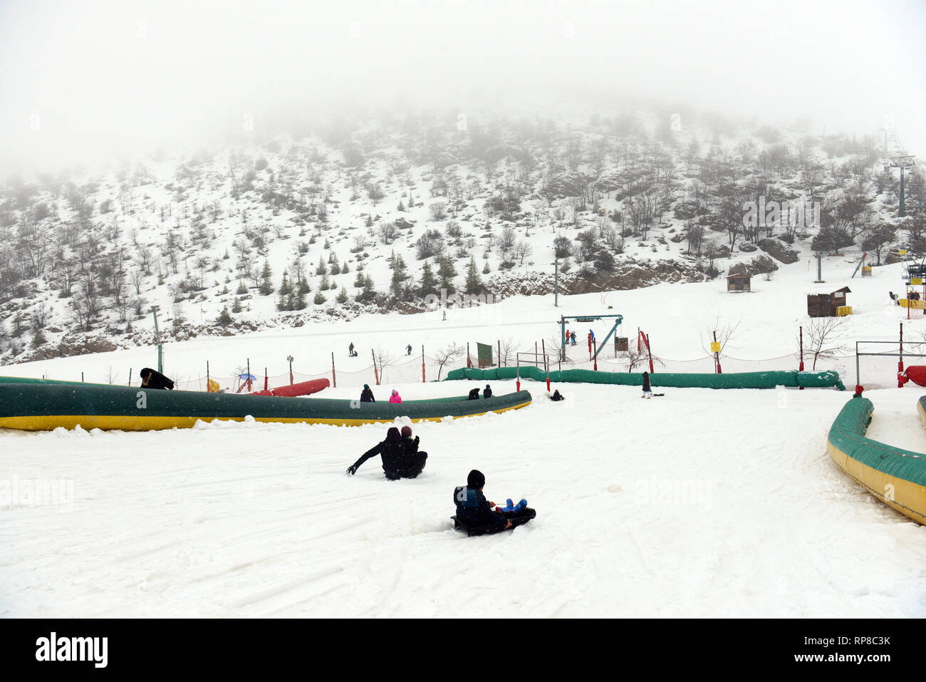Berg Hermon ski resort in Israel. Stockfoto