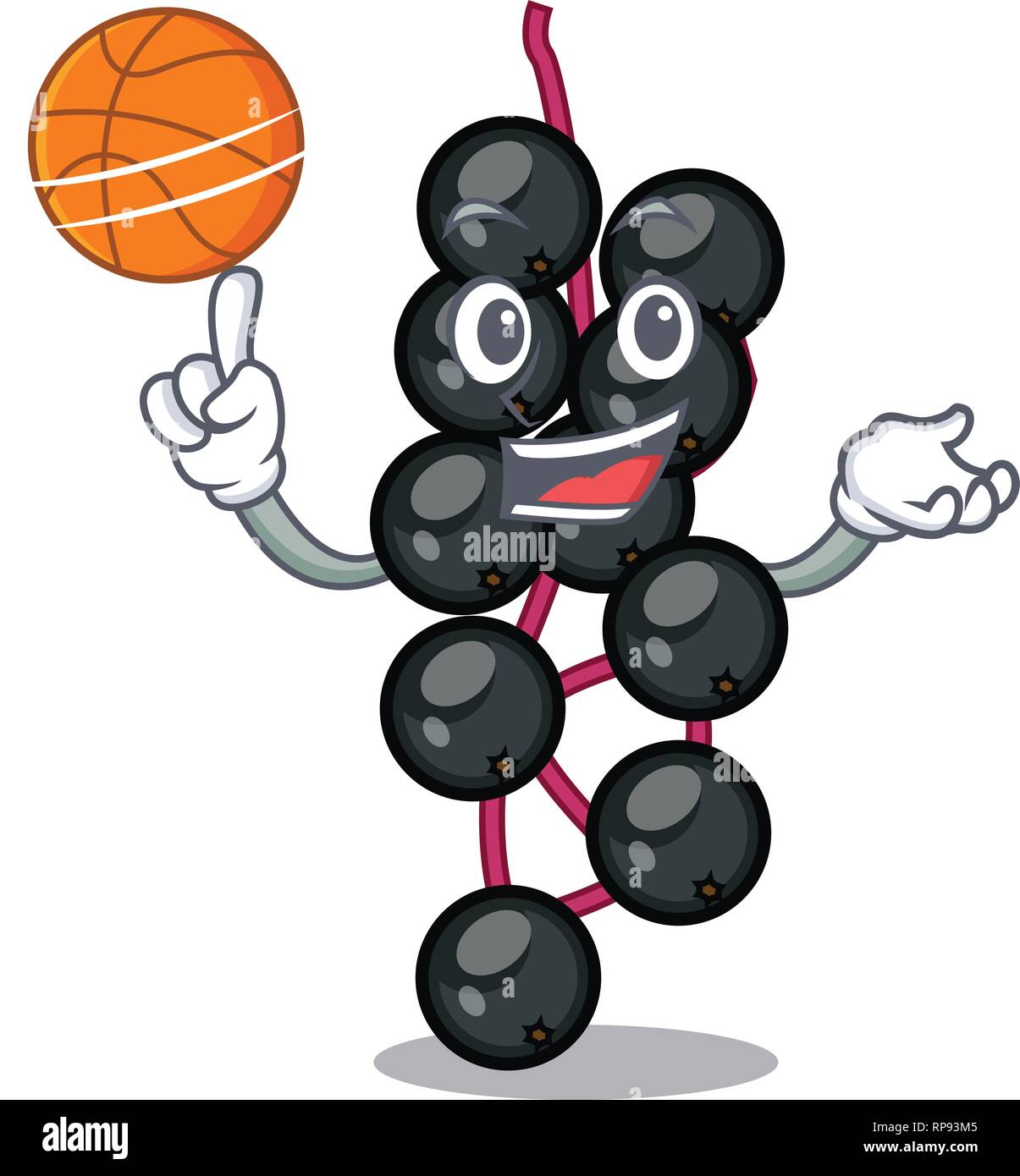 Mit Basketball eldeyberry Obst oben Holztisch Cartoon Stock Vektor