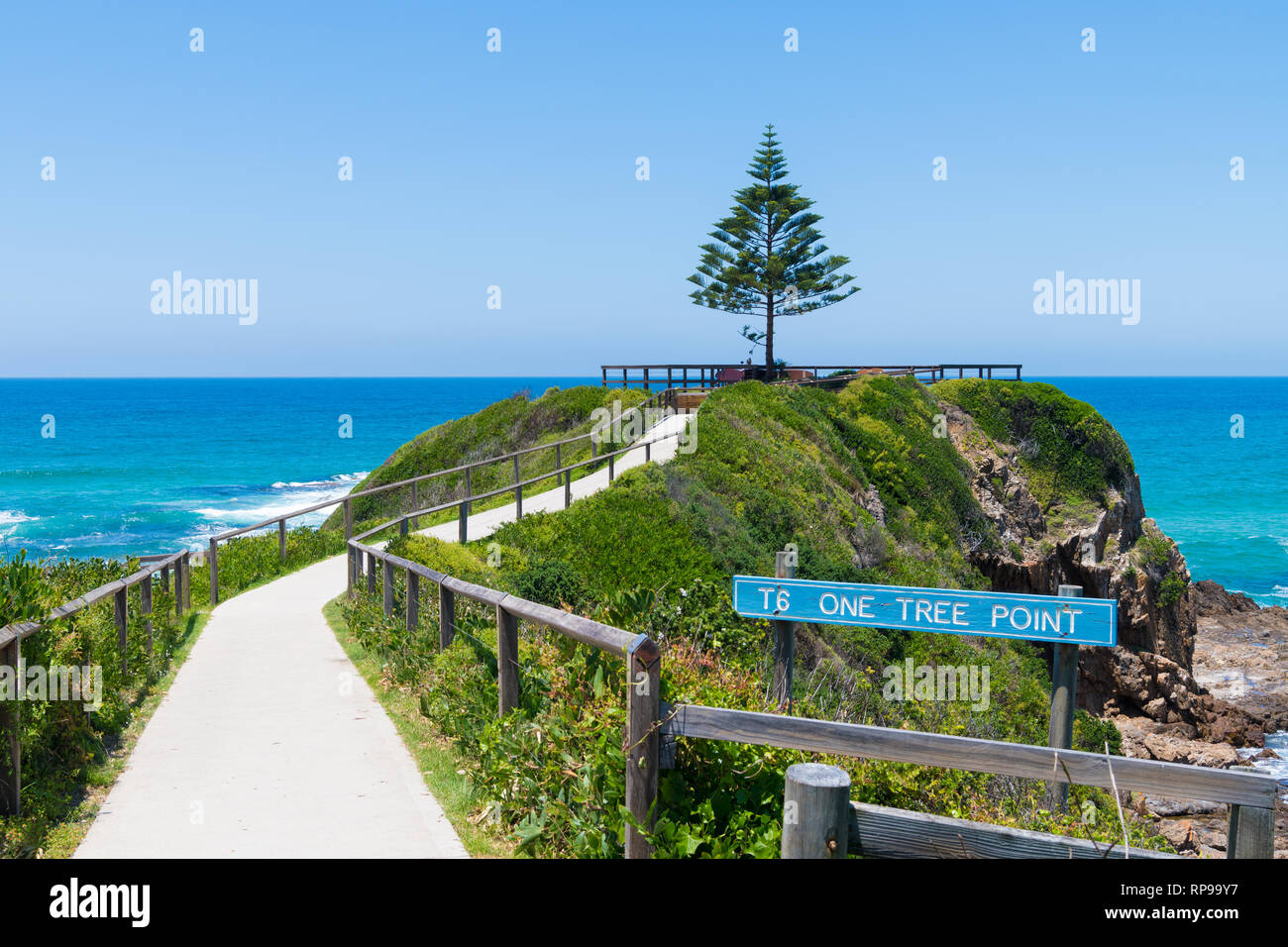 One Tree Point Beach, NSW, Australia-Dec 26, 2018: Blick über One Tree Point Küste, Eurobodalla, ein wunderbares Meer entkommen und perfekten Urlaub auf Stockfoto