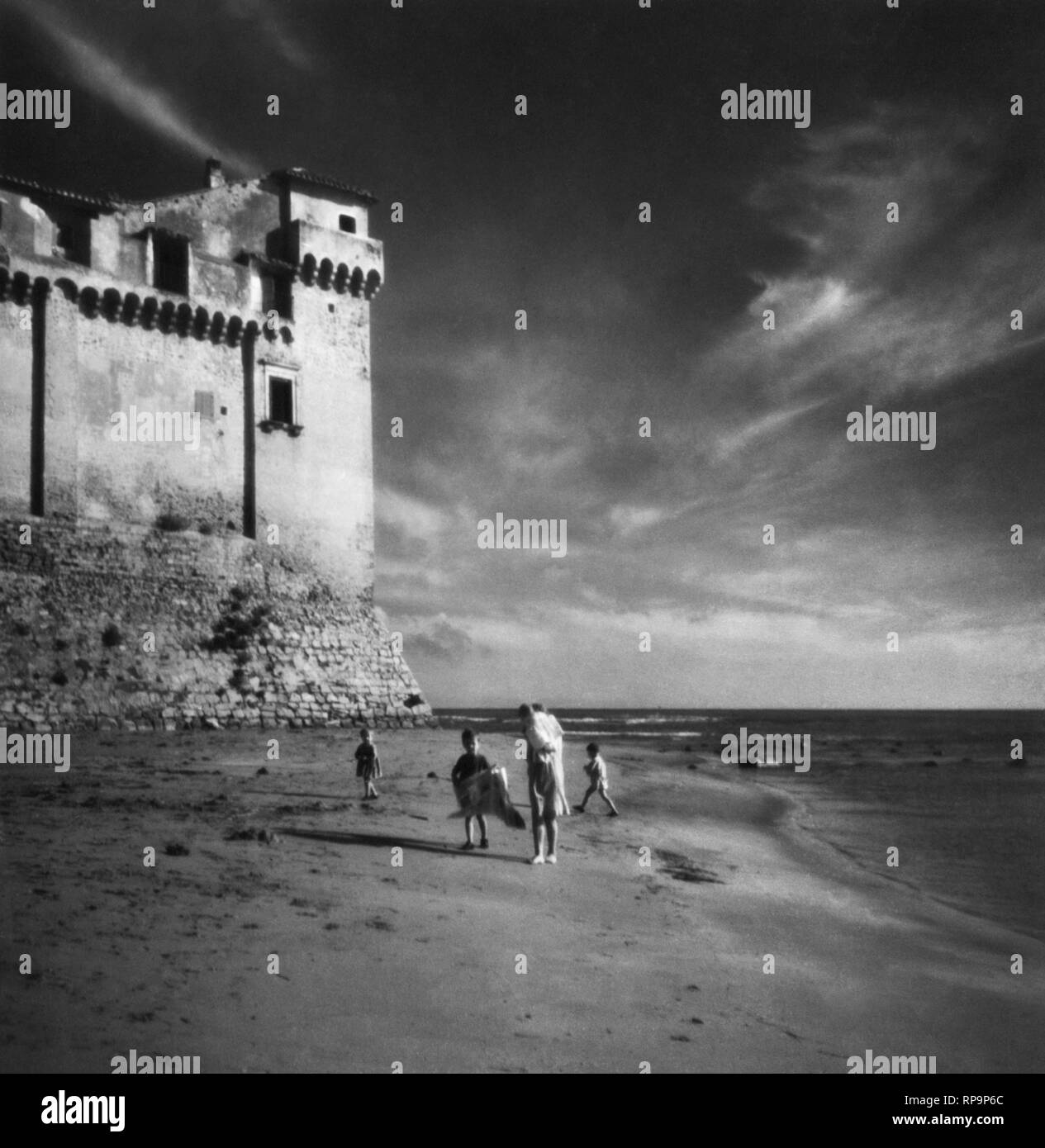 Schloss, Santa Severa, Latium, Italien 1950 Stockfoto
