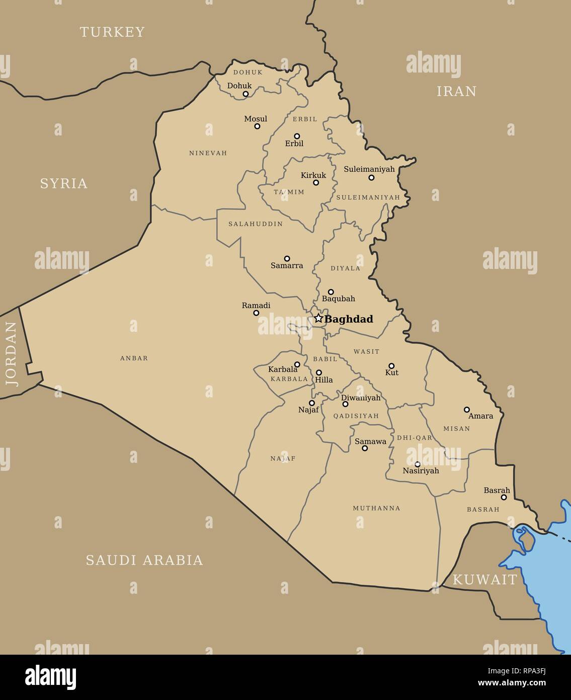 Landkarte Irak Top Sehenswürdigkeiten