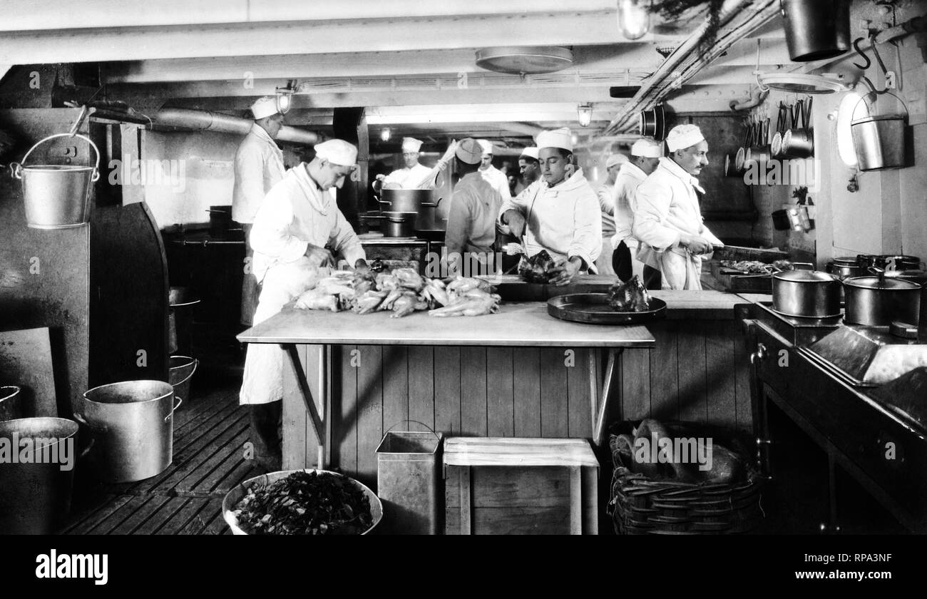 Conte Verde transatlantic, erstklassige Küche, 1930 Stockfoto