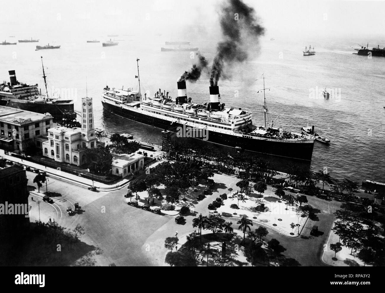 Duilio Docks im Hafen von Rio de Janeiro, 1930 Stockfoto