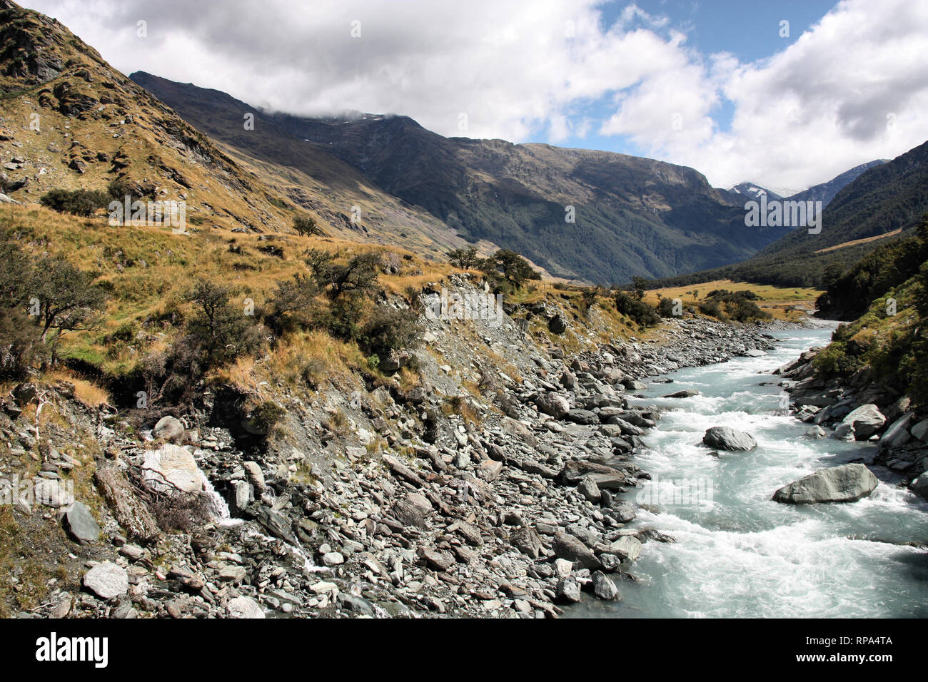 Neuseeland - Berge im Mount Aspiring National Park Stockfoto