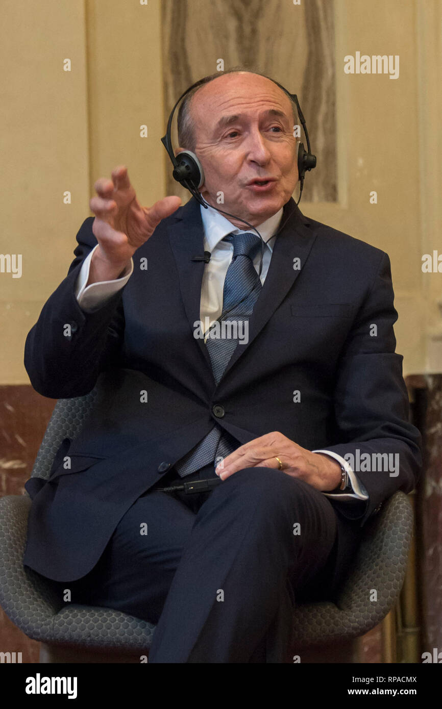 Foto Carlo Cozzoli - LaPresse 21-02-19 Milano (Italia) Cronaca Incontro del Sindaco di Milano Giuseppe Sala con il Sindaco di Lione Gerard Collomb. Discussione sul Progetto TAV. Nella foto Il sindaco di Lione Gerard Collomb Stockfoto