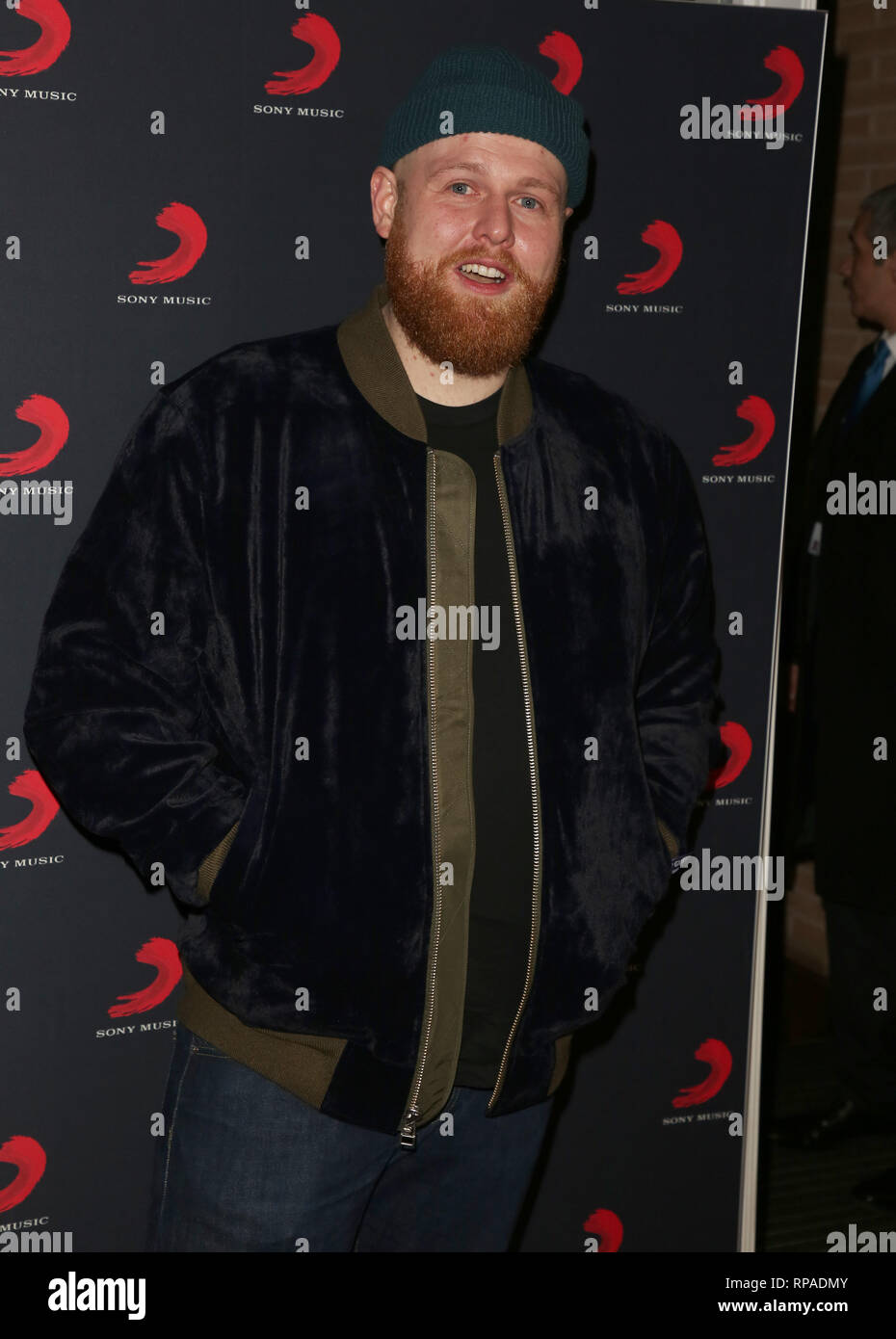 Tom Walker am Sony Music nach Partei für die Brit Awards 2019 an den Shard in London gesehen. Stockfoto