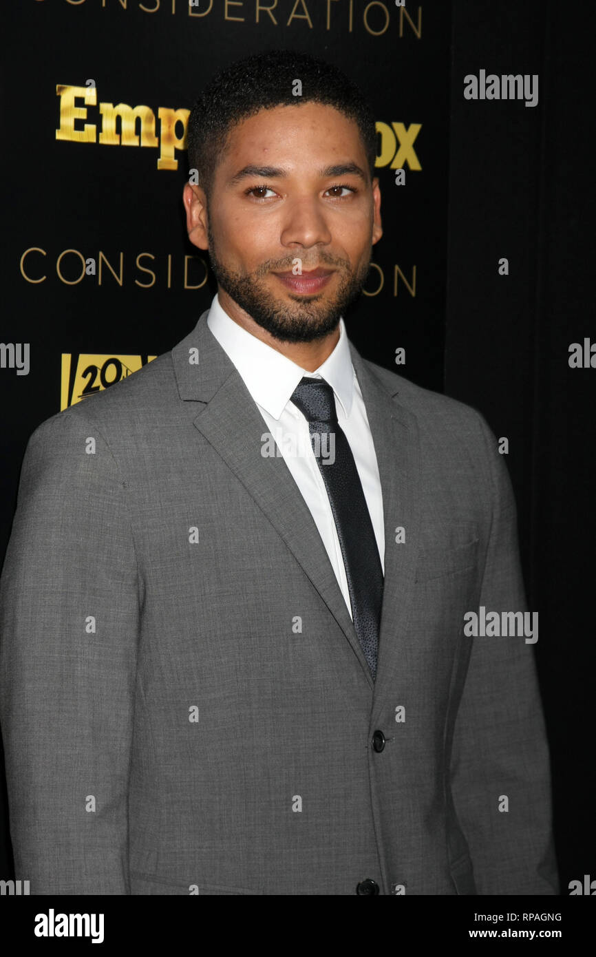 *** Foto *** Jussie Smollett für Kapitalverbrechen ordnungswidrigen Verhaltens für die Einreichung einer falschen Polizei verhaftet. Jussie Smollett in Fox's "Empire" ATAS Akademie Veranstaltung im Theater im Ace Hotel am 12. März in Los Angeles, Kalifornien 2015. Quelle: David Edwards/DailyCeleb/MediaPunch Stockfoto