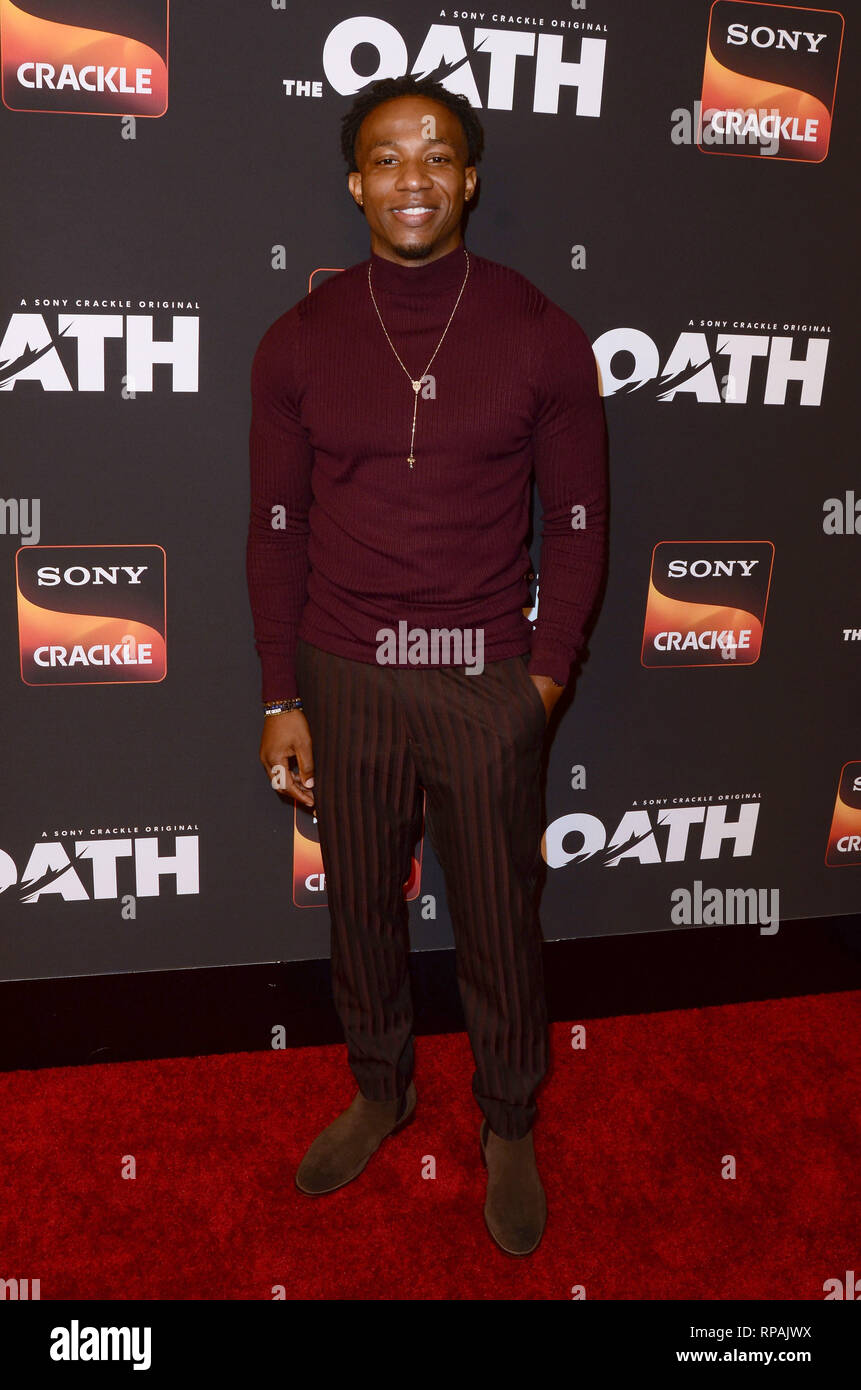 Hollywood, CA, USA. 20 Feb, 2019. LOS ANGELES - Feb 20: Arlen Escarpeta bei ''The Oath'' Saison 2 Screenings im Paloma am Februar 20, 2019 in Hollywood, CA Credit: Kay Blake/ZUMA Draht/Alamy leben Nachrichten Stockfoto