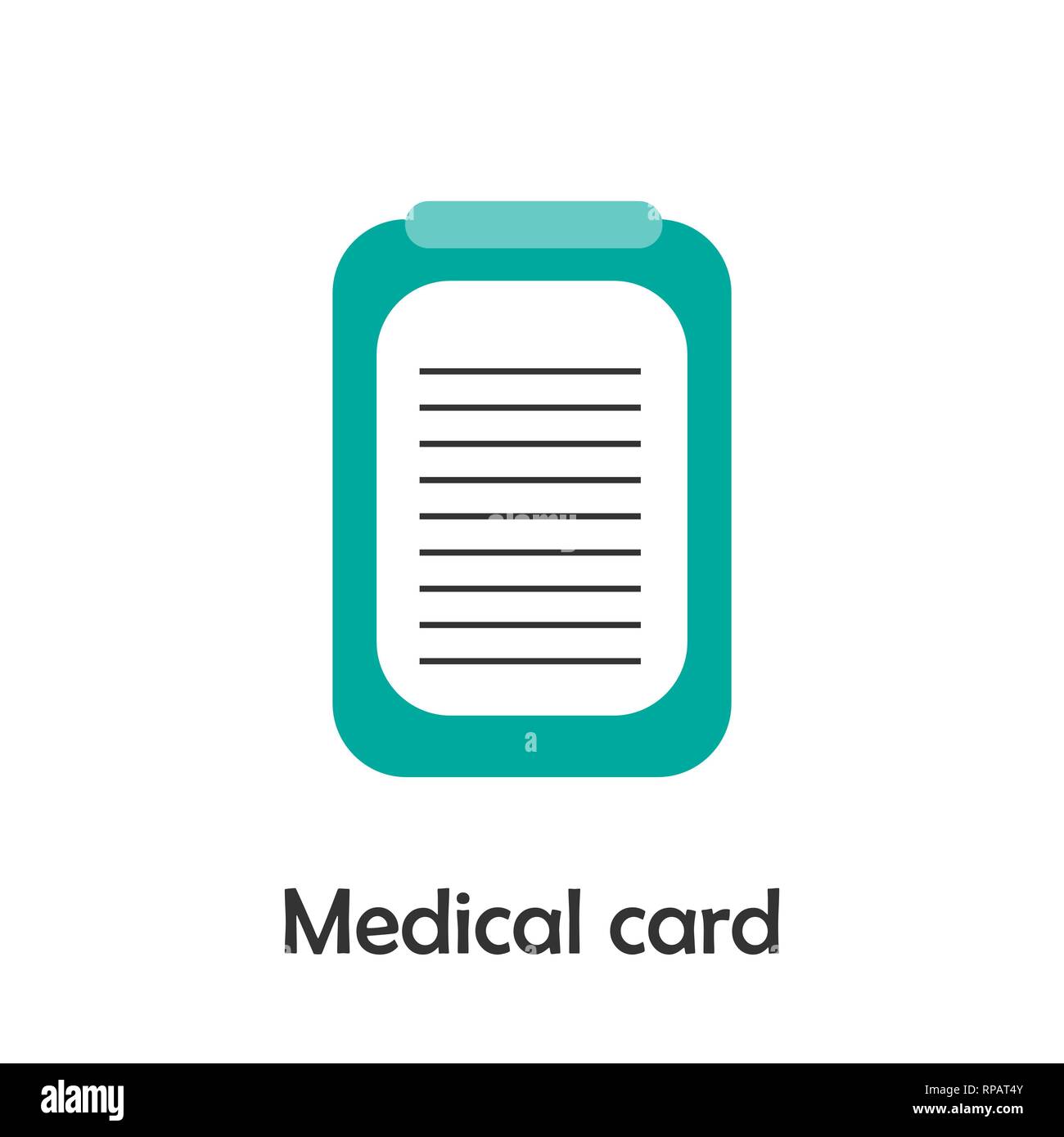 Medical Card im Comic-stil, Medical Card für Kinder, Vorschule Aktivität für Kinder, Vector Illustration Stock Vektor