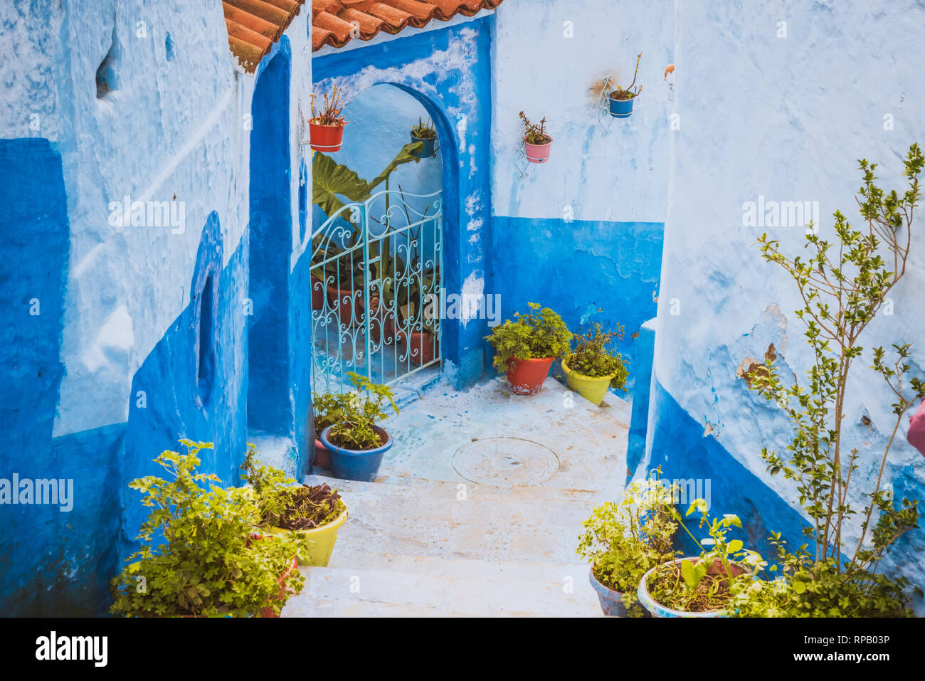 Chefchaouen medina Blaue Stadt von Marokko, Afrika Stockfoto
