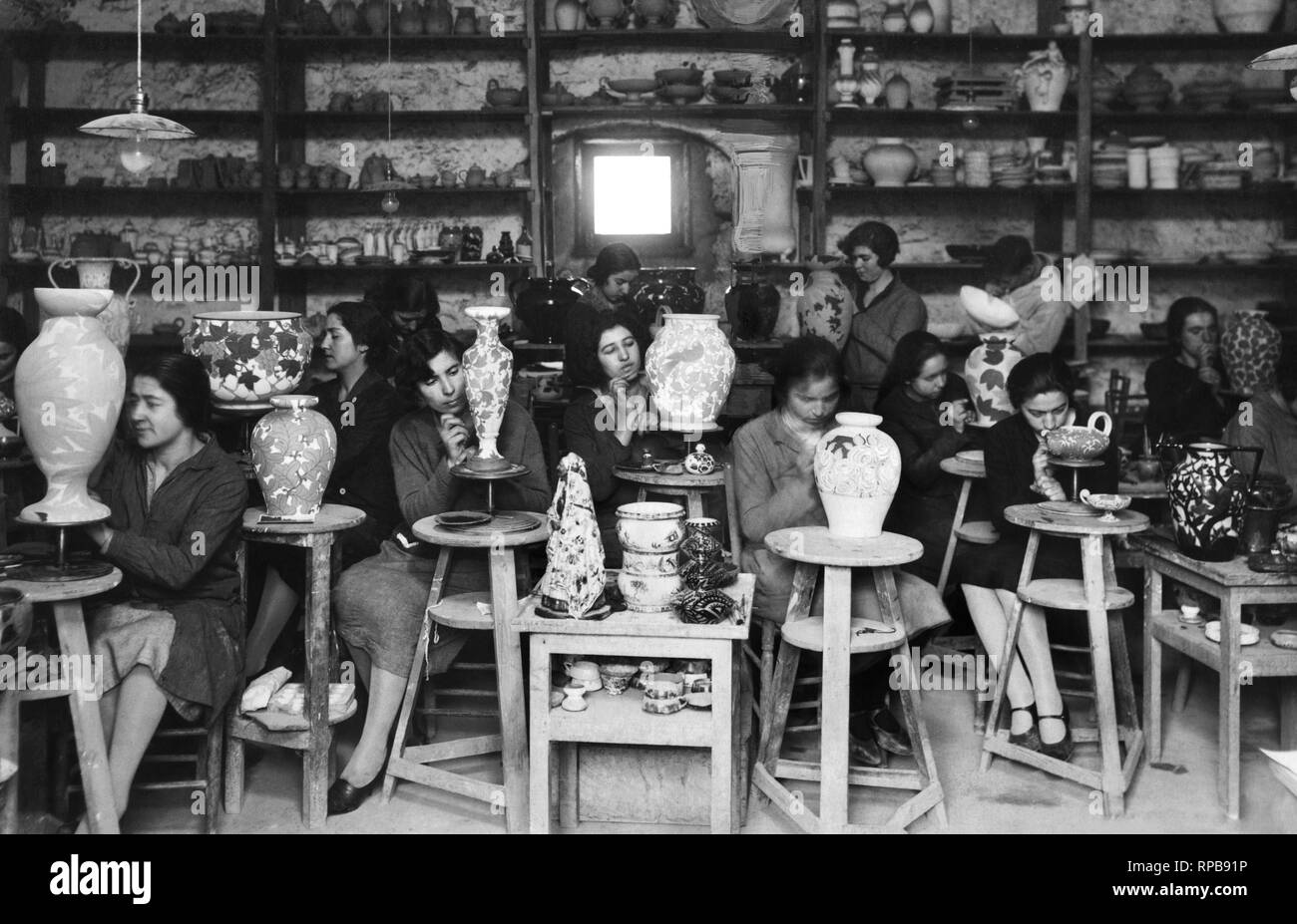 Handwerk Labor, Albisola, Ligurien, Italien 1920 Stockfoto