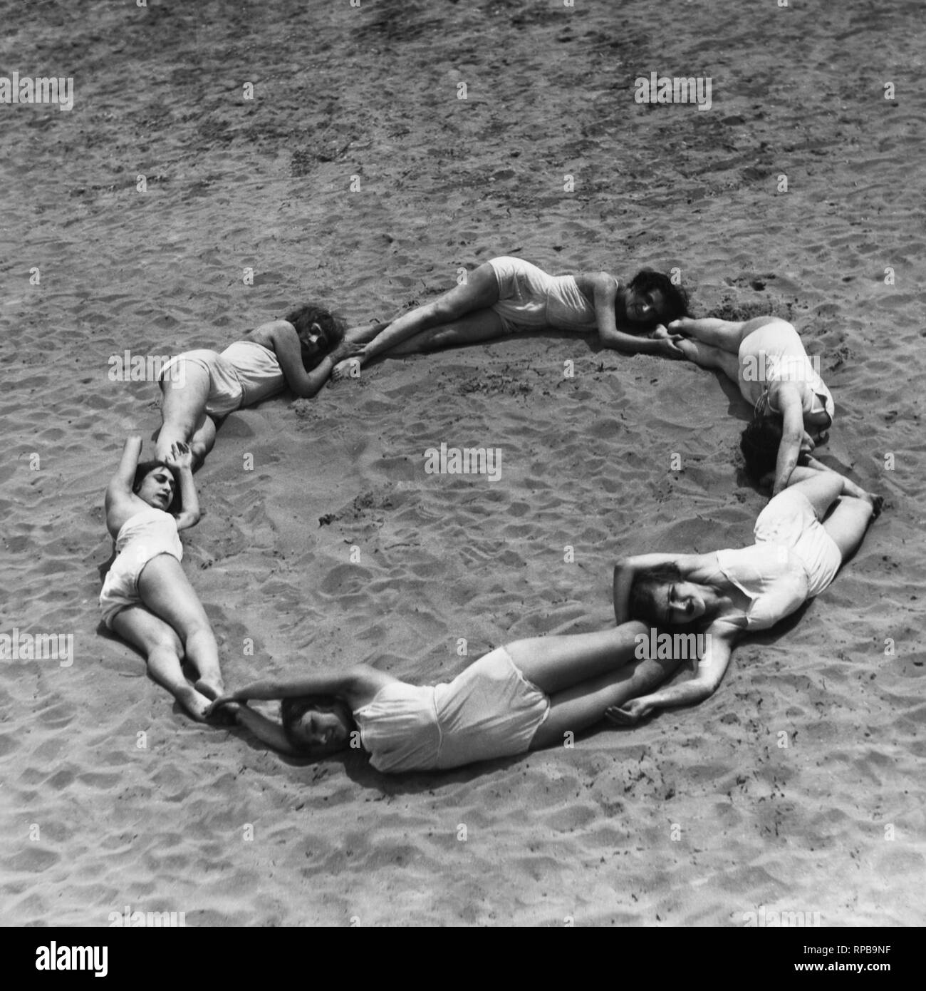 Italien, lido Venedig, Gymnastik am Strand von Lido, 1926 Stockfoto