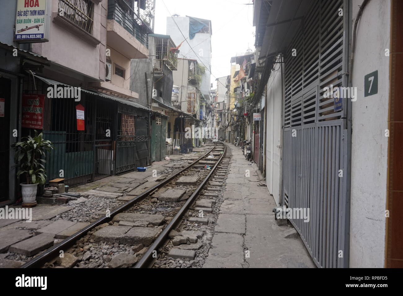 Zug Street, Hanoi Stockfoto