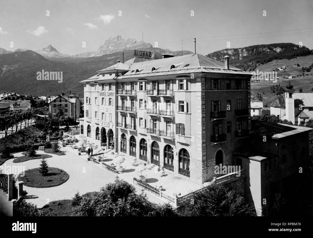Italien, Venetien, Cortina d'Ampezzo, Grand Hotel Savoy, 1920 Stockfoto