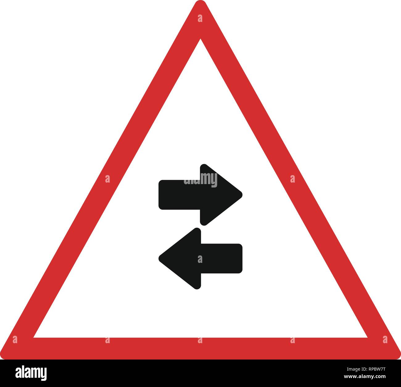 Vektor Gegenverkehr kreuze Einbahnstraße Zeichen Symbol Stock Vektor