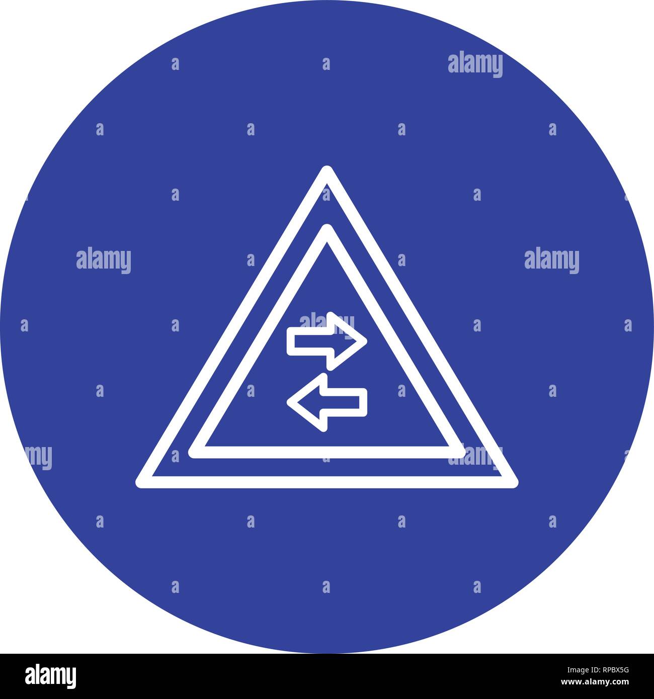 Vektor Gegenverkehr kreuze Einbahnstraße Zeichen Symbol Stock Vektor