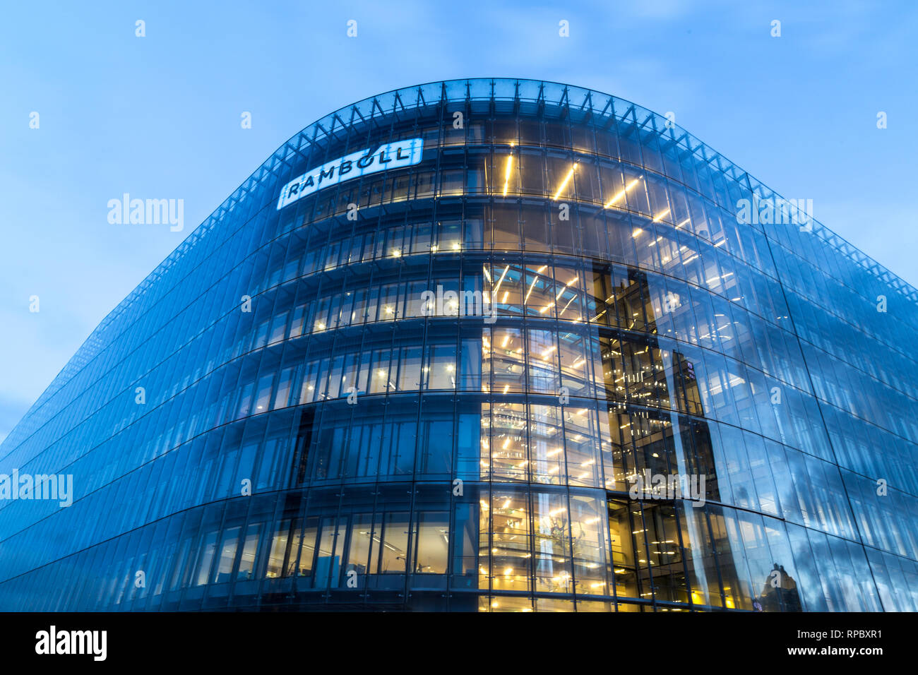 Ramboll Gruppe Hauptsitz in Kopenhagen, Dänemark. Stockfoto