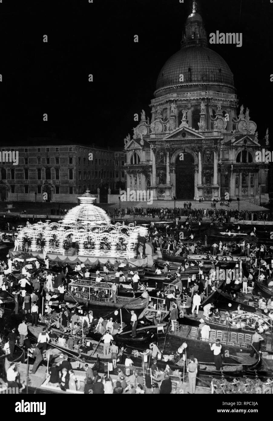 Festival des Erlösers, Campo della Salute, Venedig 1920-30 Stockfoto