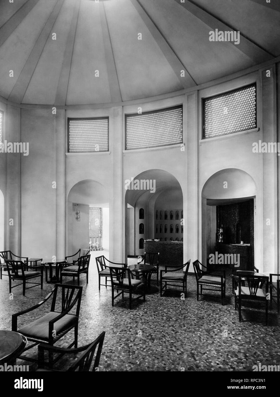 Dekorationen und Möbeln Architekt Brenno del Giudice in einem Raum des XVI. Kunst Ausstellung, Venedig 1928 Stockfoto