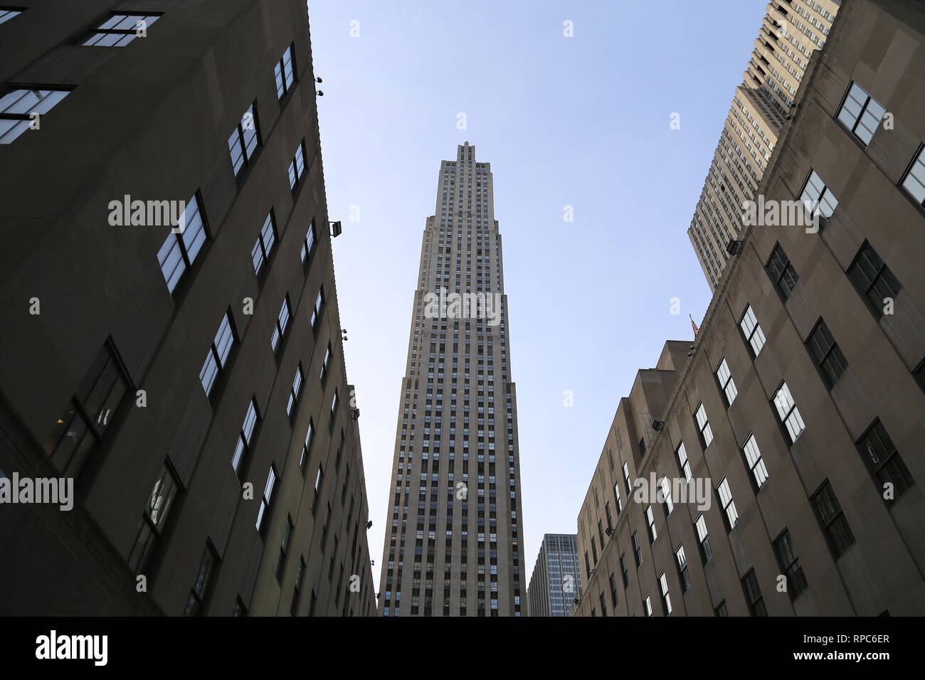 USA. New York City. Rockefeller Center. Komplex, bestehend aus 19 Gewerbebauten. Art Déco. Stockfoto