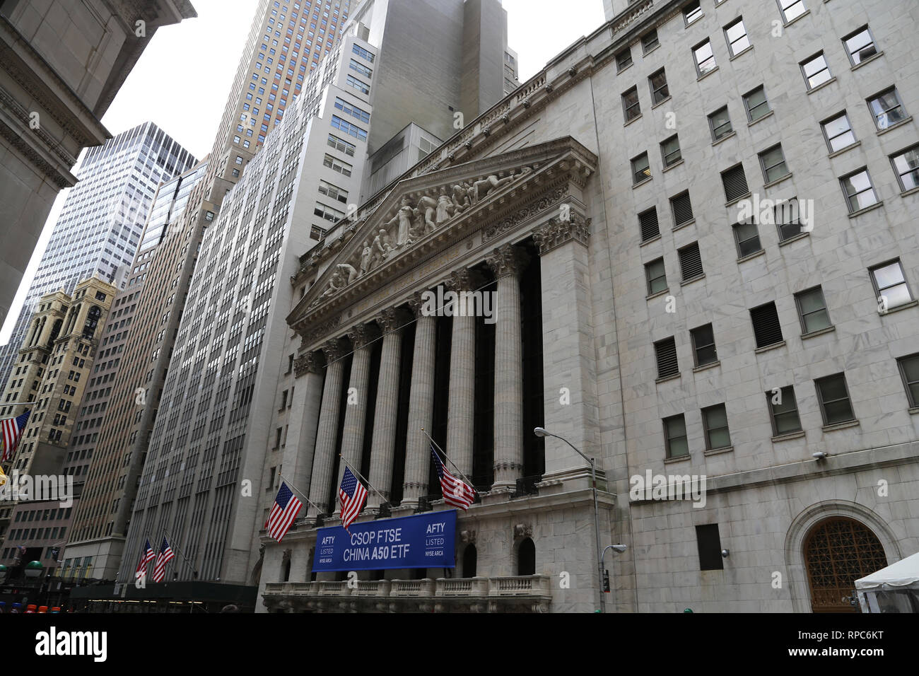 Usa. New York City. Die New York Stock Exchange. (NYSE). Architekt: Bradford-on-Avon & Livingston; George B. Post Stockfoto
