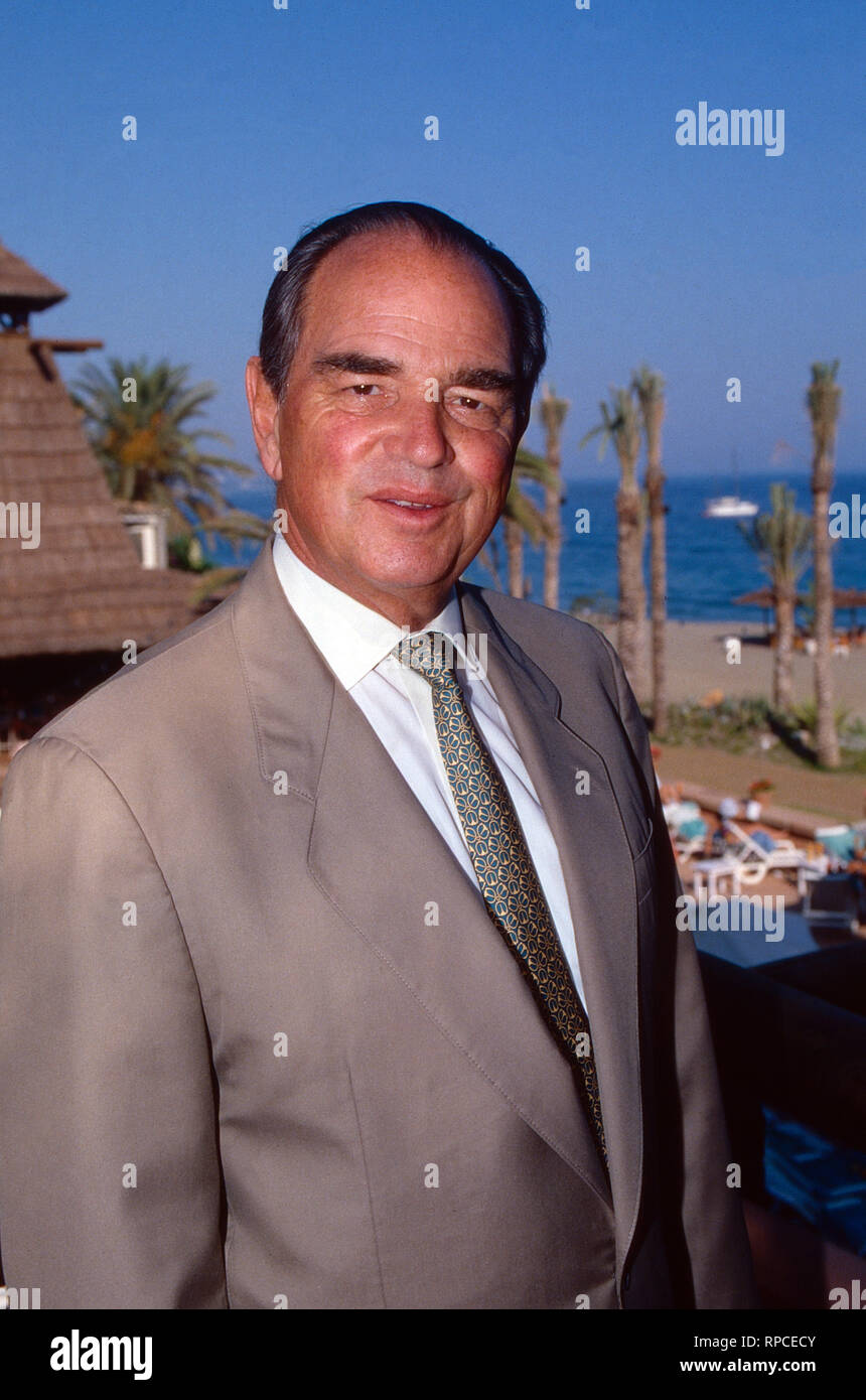 Rudolf Graf und Herrn von Schönburg Glauchau in Marbella, Spanien 1995. Rudolf Graf von schoenburg Glauchau bei Marbella, Spanien 1995. Stockfoto