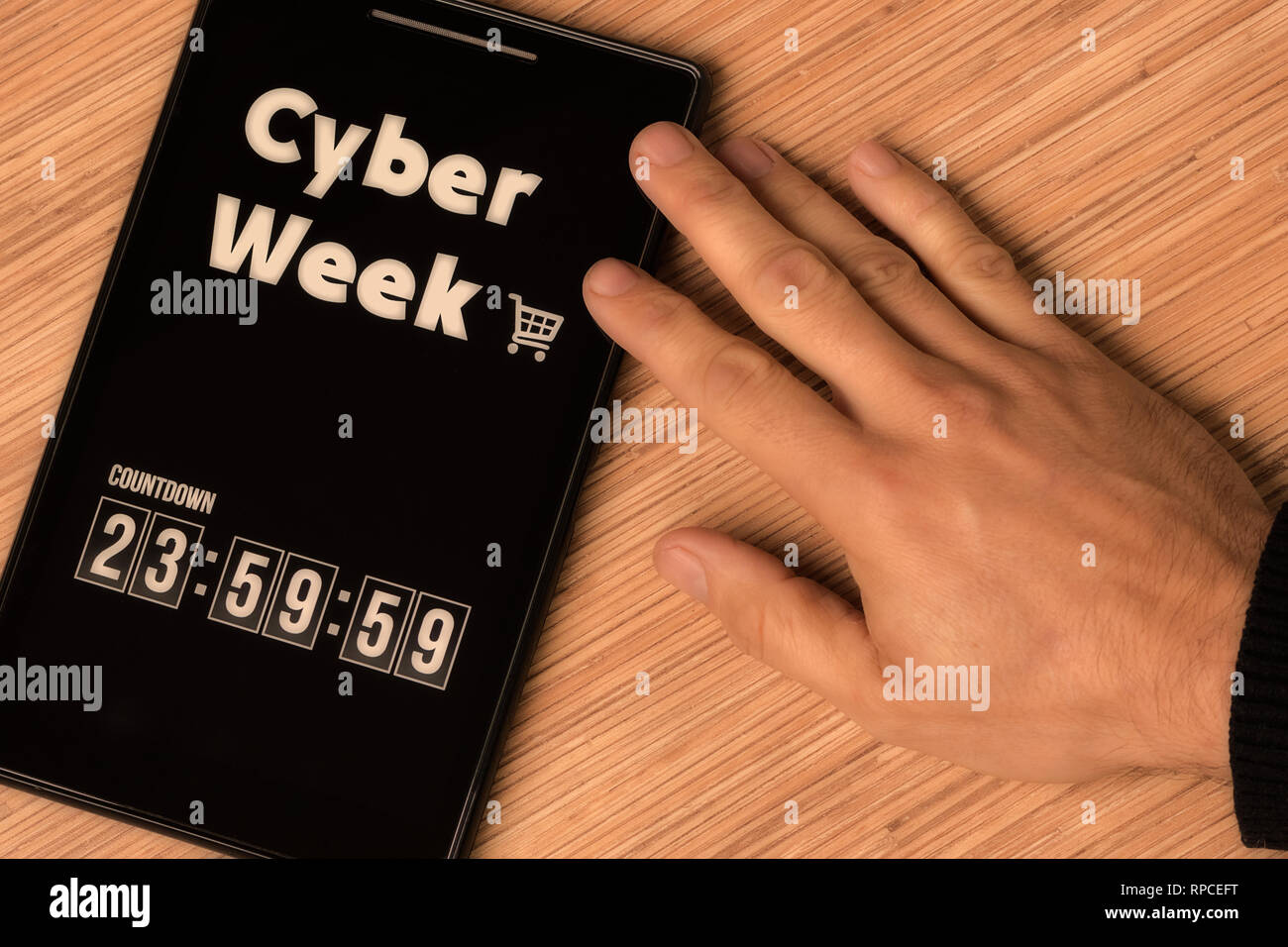 Cyber Woche Countdown Stockfoto