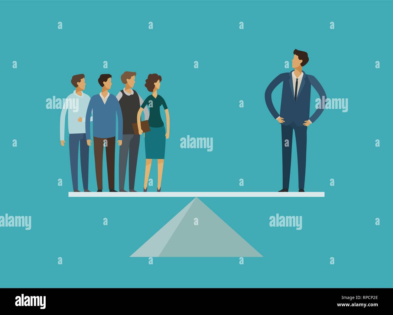 Geschäftskonzept. Karriere, Leader, Überlegenheit, Rivalität Vector Illustration Stock Vektor