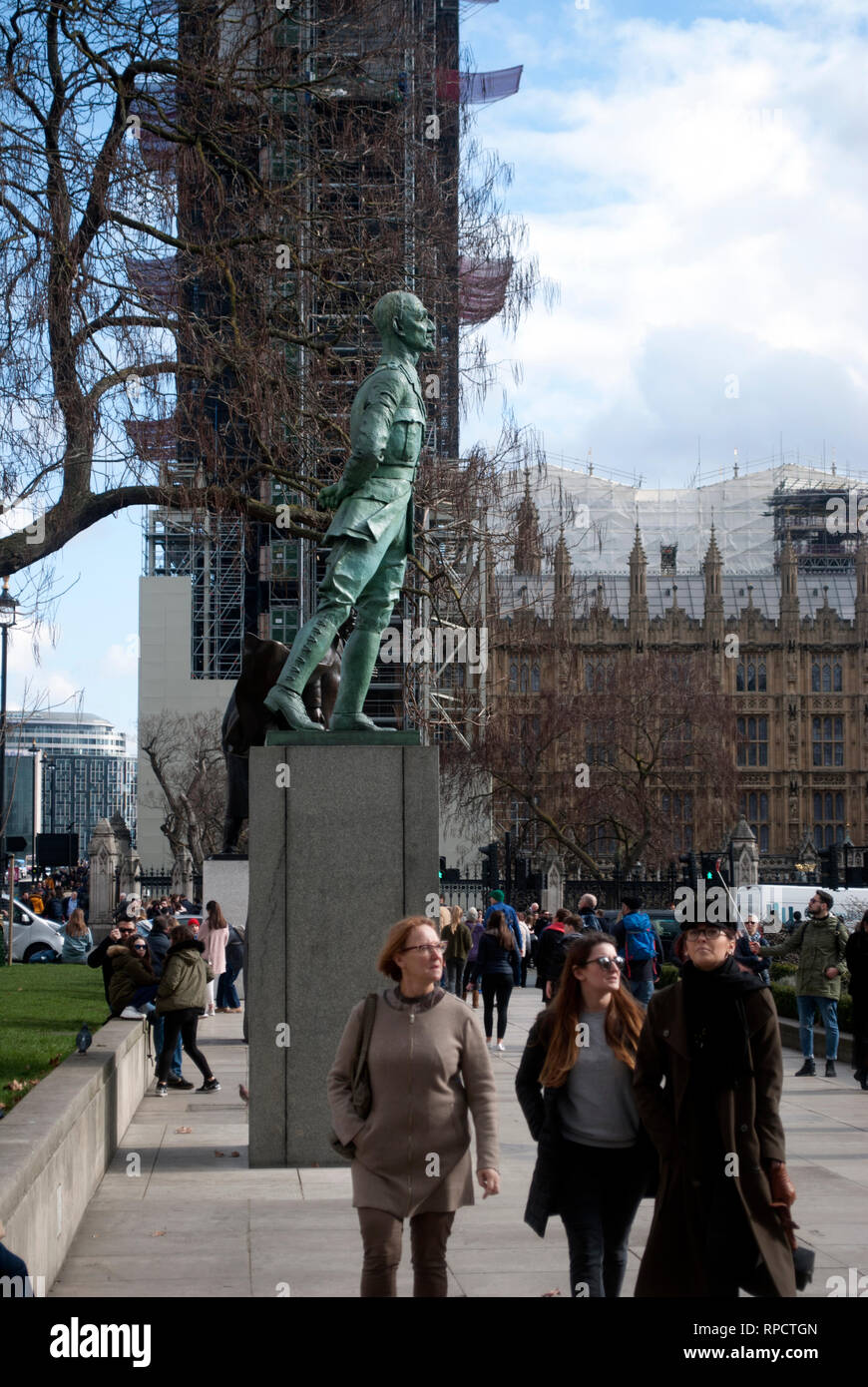 Statue von Jan "Christlichen" Smuts in der Nähe der Houses of Parliament, Westminster Stockfoto