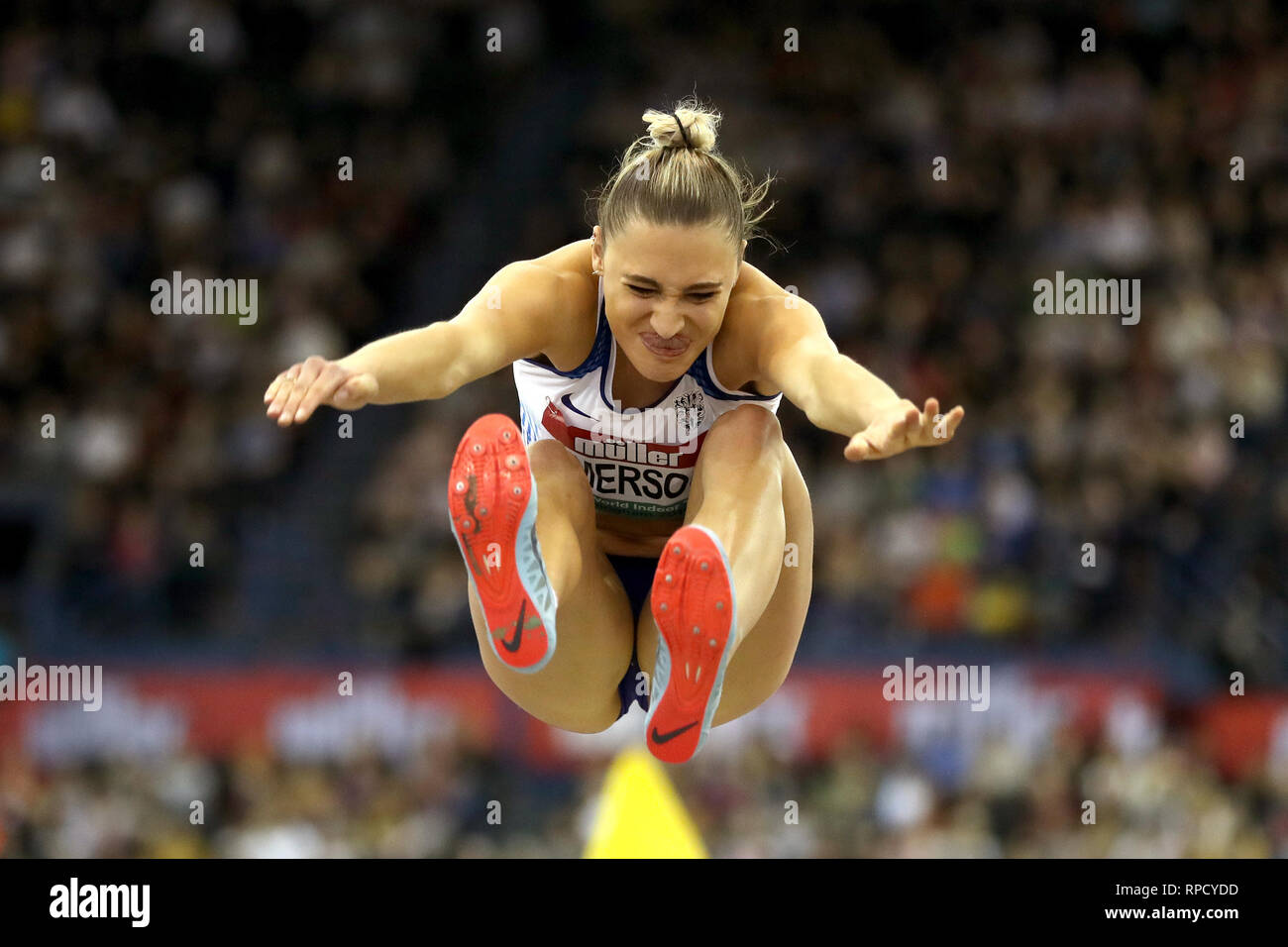 Großbritanniens Niamh Emerson während der Frauen Weitsprung Stockfoto