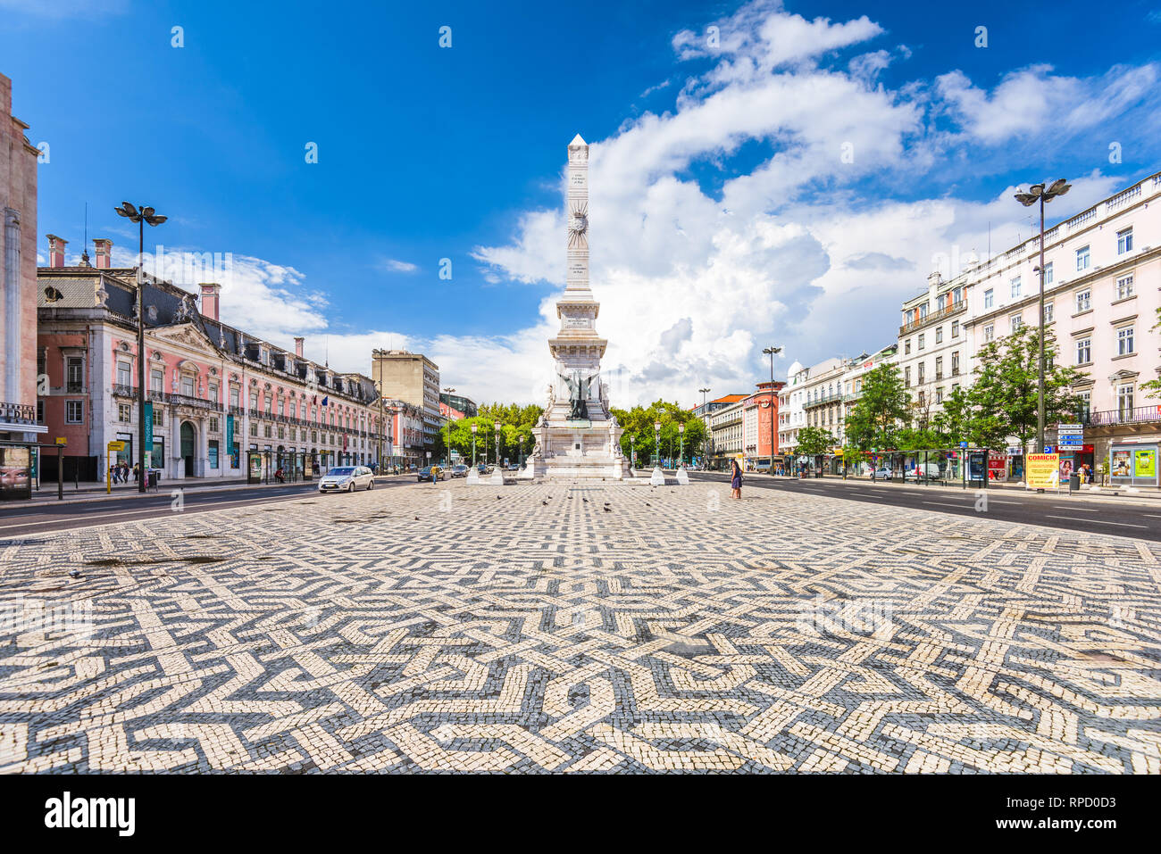 Lissabon, Portugal - 21. OKTOBER 2014: Denkmal für die Restauratoren in Lissabon. Stockfoto