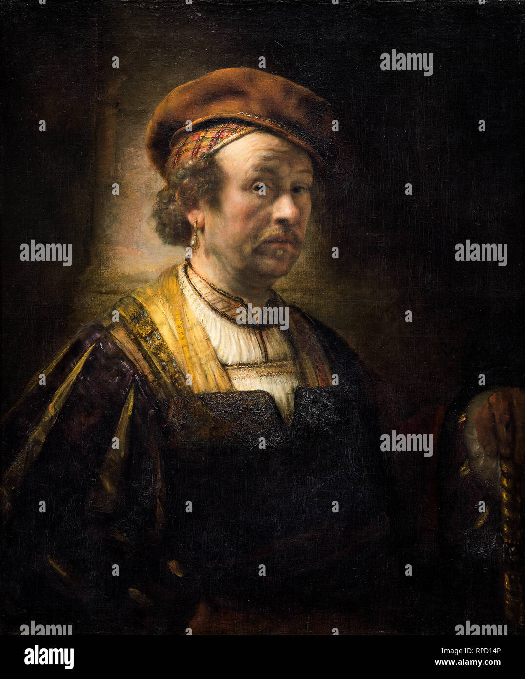 Rembrandt, Selbstporträt des Künstlers, 1650, Malerei Stockfoto