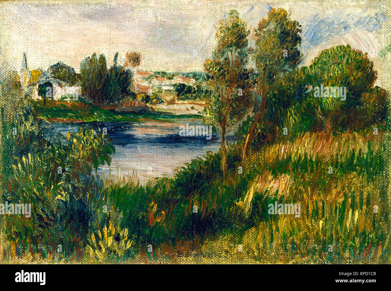 Renoir, Landschaft bei Vetheuil, C. 1890, Landschaftsmalerei Stockfoto