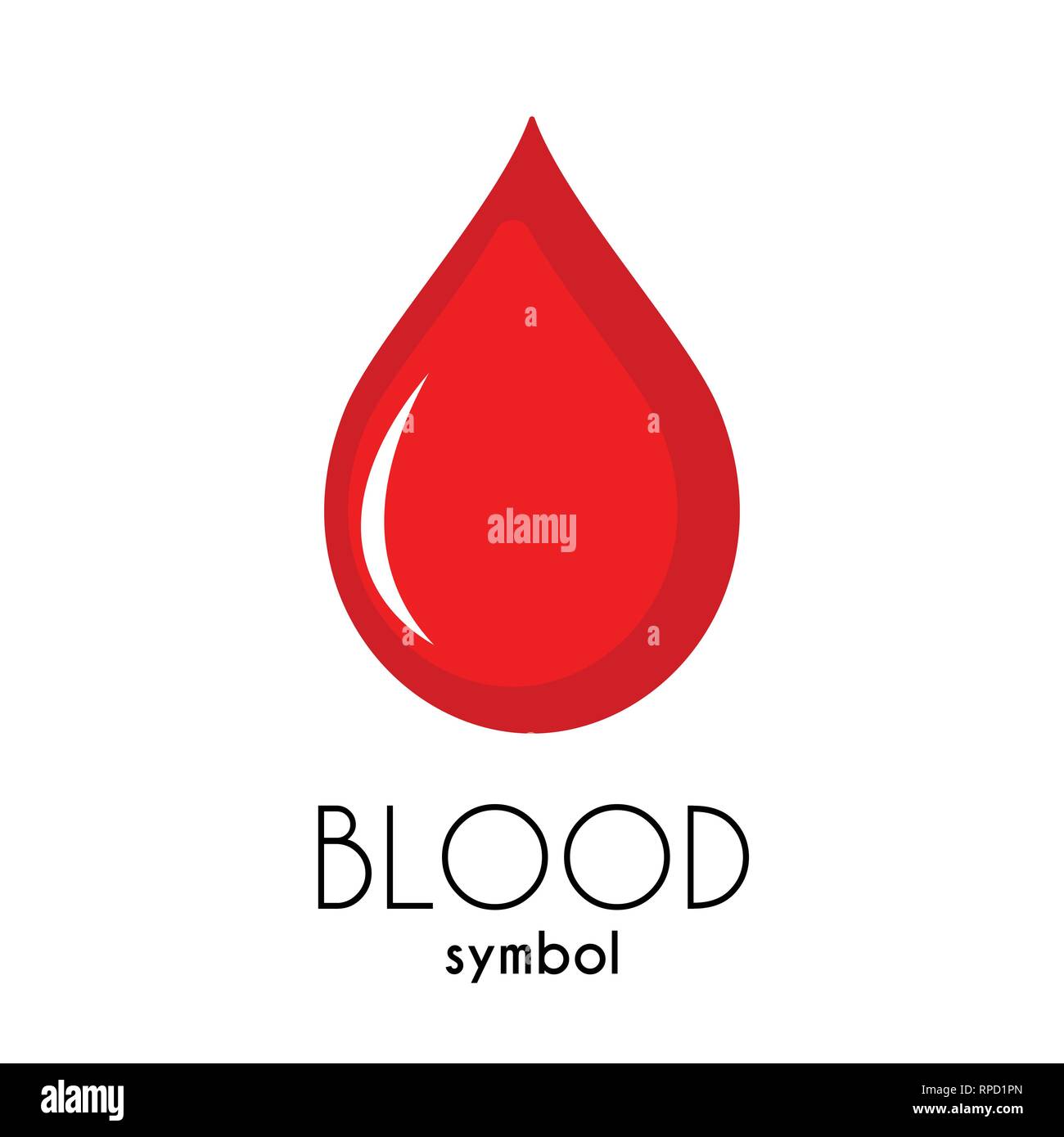 Blut Vektor Icon. Rote flache drop Symbol Stock Vektor