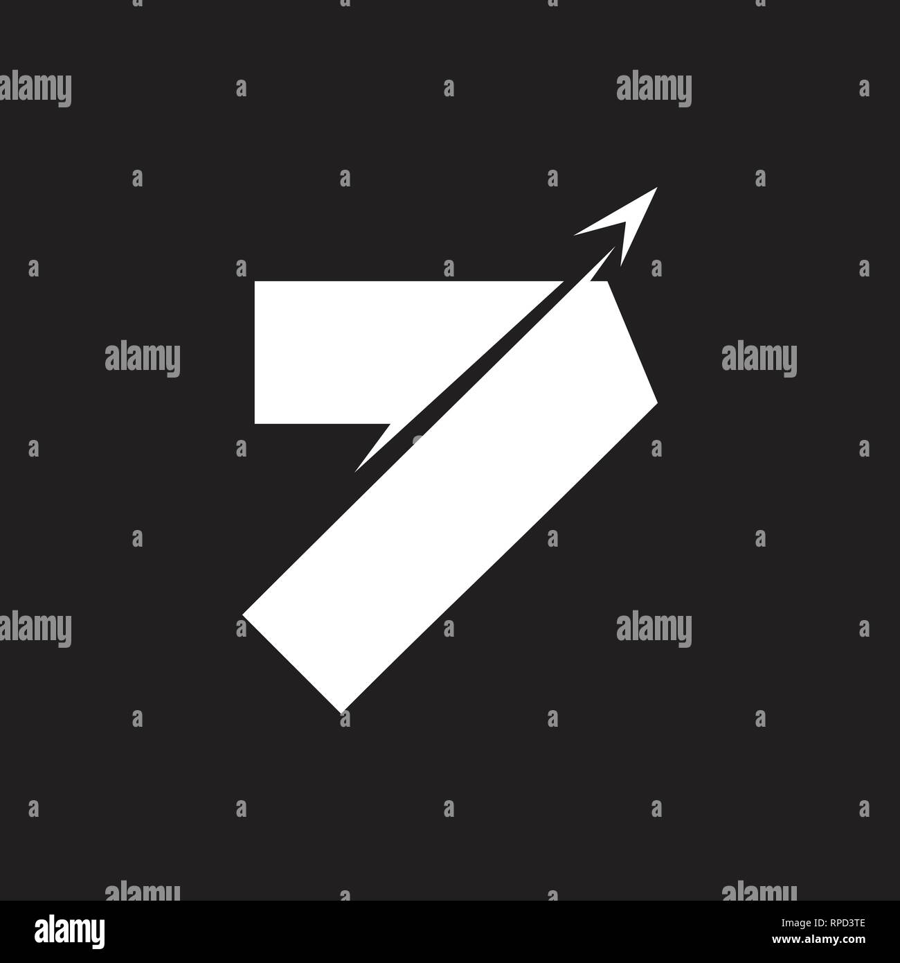 Nummer 7 einfache geometrische motion Arrow Logo Vektor Stock Vektor