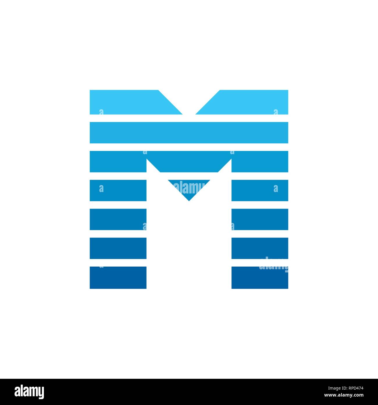 Buchstabe m Streifen Gradient einfach lgo Vektor Stock Vektor