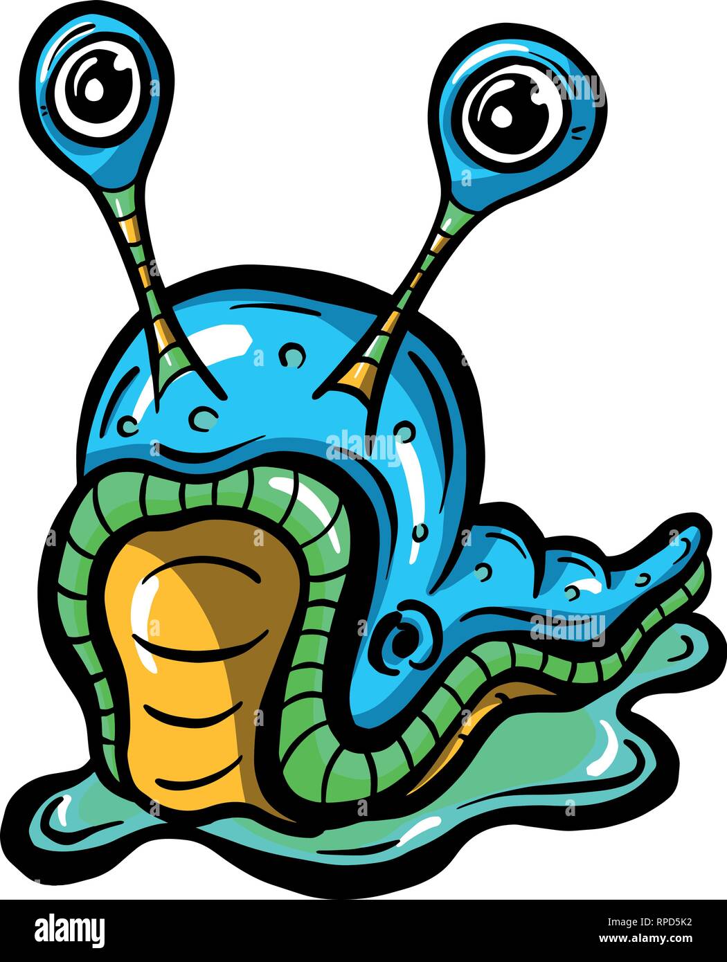 Cute Cartoon Slug Vector Illustration Stock Vektor