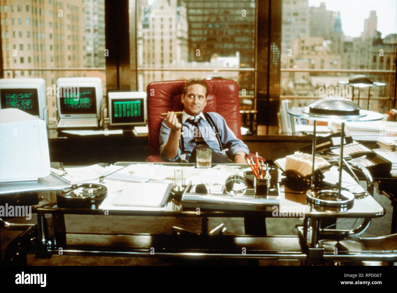 MICHAEL DOUGLAS, WALL STREET, 1987 Stockfoto