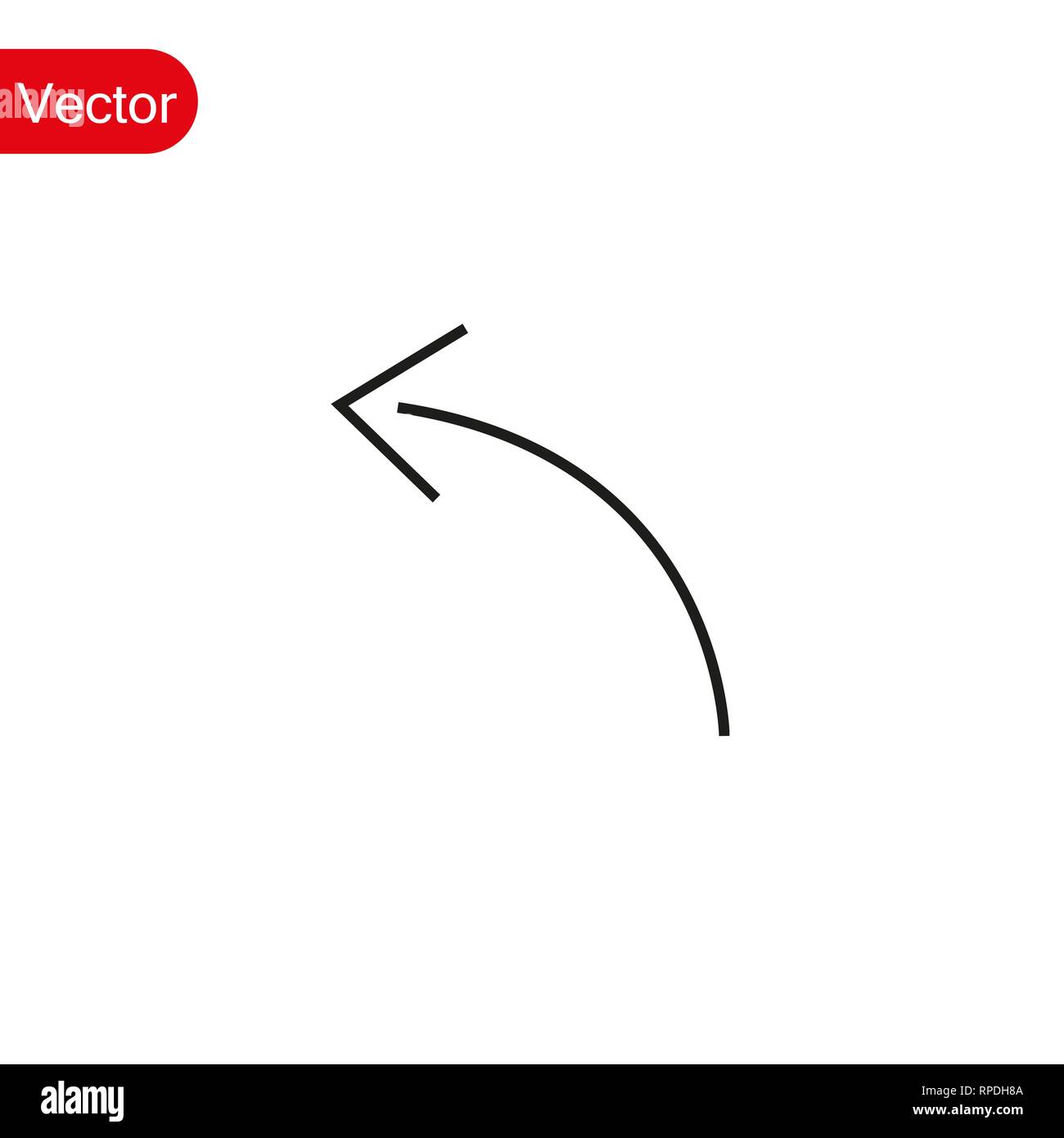 Symbol Pfeil nach links, Pfeil nach links auf das Symbol Vektor, in trendigen Flat Style auf weißem Hintergrund. Symbol Pfeil nach links, Pfeil nach links Symbol Abbildung: Eps 10. Stock Vektor