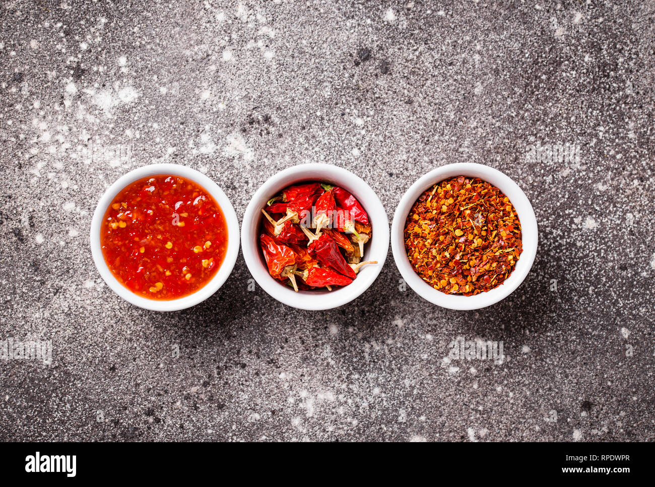 Chili Sauce mit getrockneten Paprika Stockfoto
