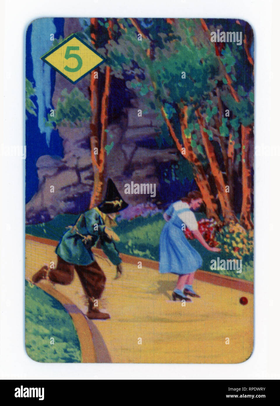 Der Zauberer von Oz Kartenspiel in London im Jahre 1940 produziert von Castell Brothers Ltd., (Pepys Marke) mit der Einführung der MGM film in Großbritannien in diesem Jahr überein Stockfoto