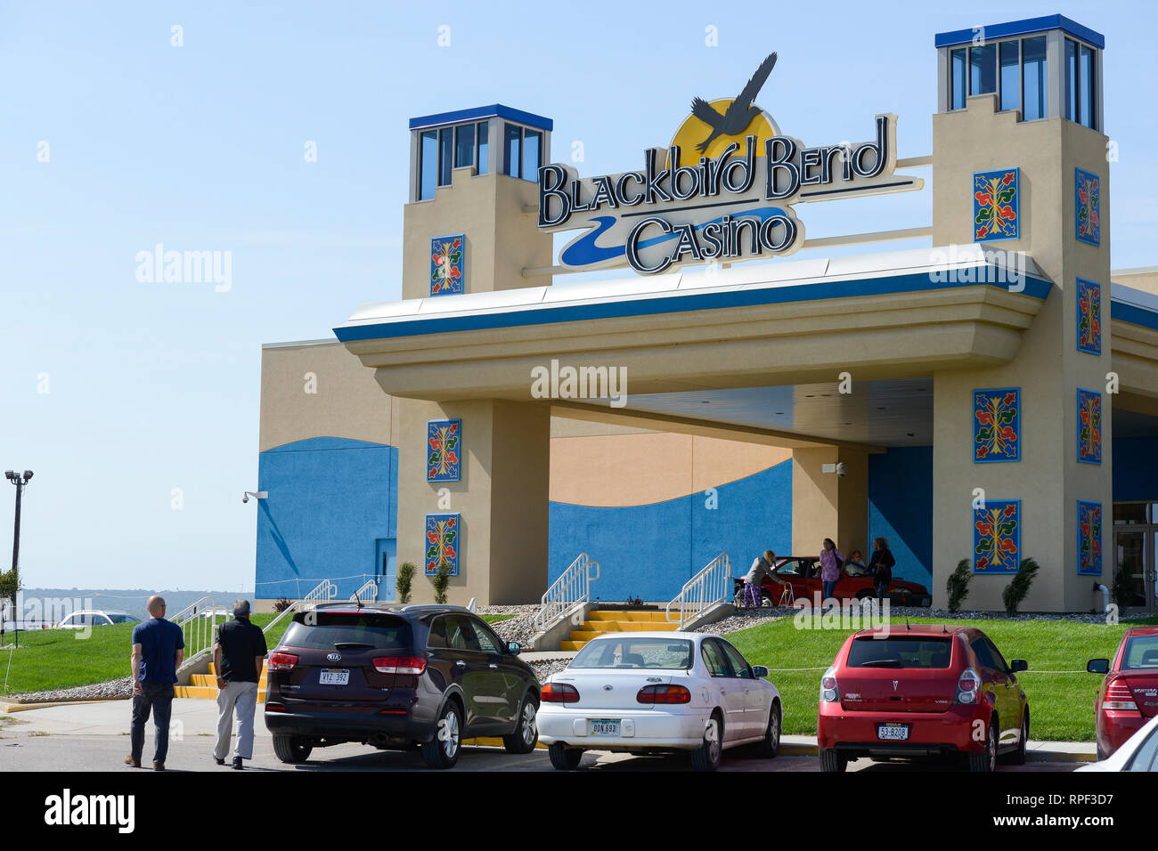 USA, Iowa, Omaha Reservierung, Blackbird Bend Casino in Onawa, von Native Americans von Omaha Nationen betrieben, Parkplatz Stockfoto