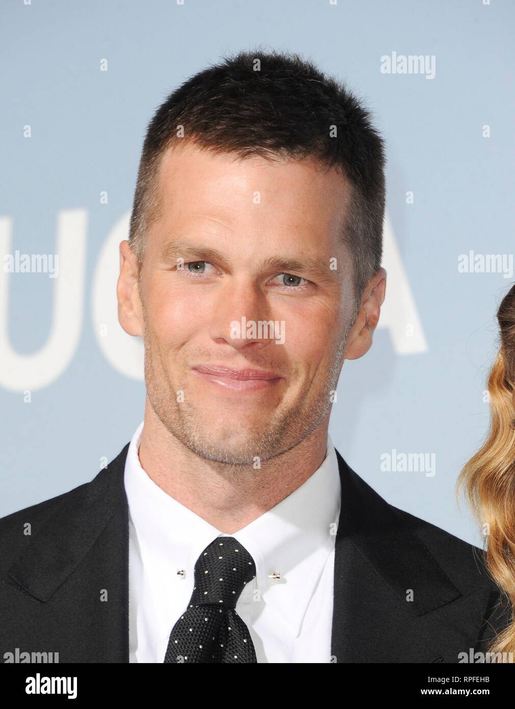 Los Angeles, CA, USA. 21 Feb, 2019. Tom Brady in der Ankunftshalle für UCLA Hollywood für Wissenschaft Gala, Private Residence, Los Angeles, CA 21. Februar 2019. Credit: Elizabeth Goodenough/Everett Collection/Alamy leben Nachrichten Stockfoto