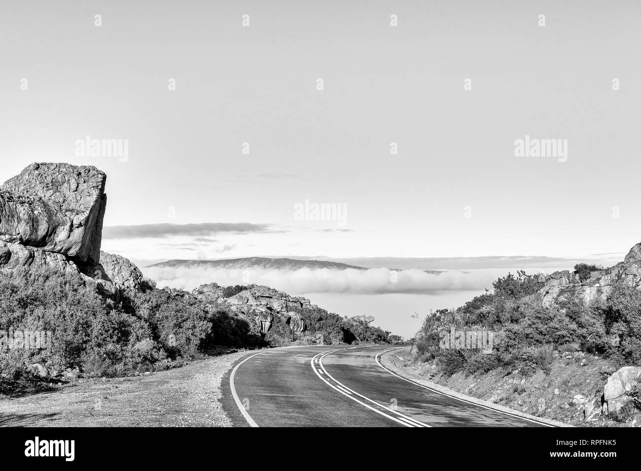 Die Pakhuis Pass in der cederberg Berge der Provinz Western Cape. Schwarzweiß Stockfoto